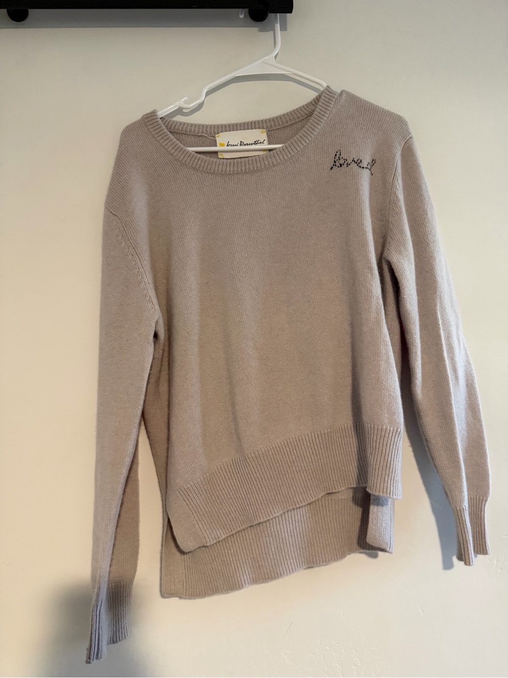 Kerri Rosenthal Cashmere Sweater Hearts Elbow Patch Anthropologie Size L